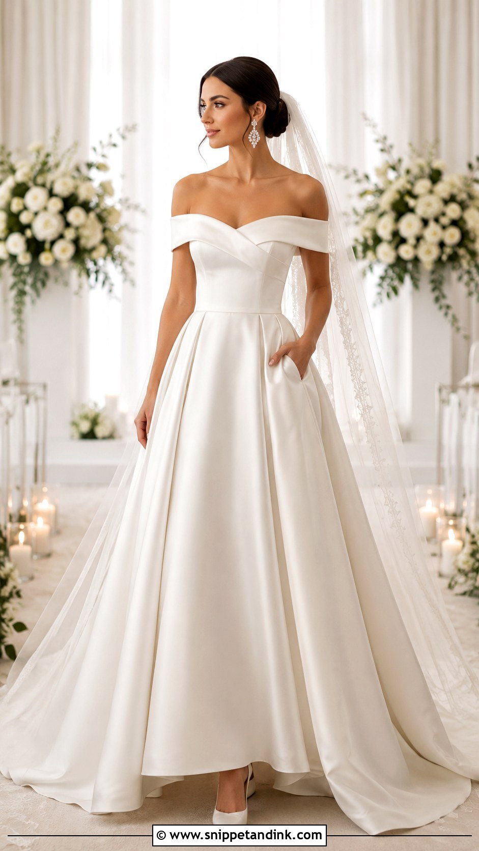 Off The Shoulder Wedding Dress - Snippet and Ink - 20 Popular Wedding Dresses