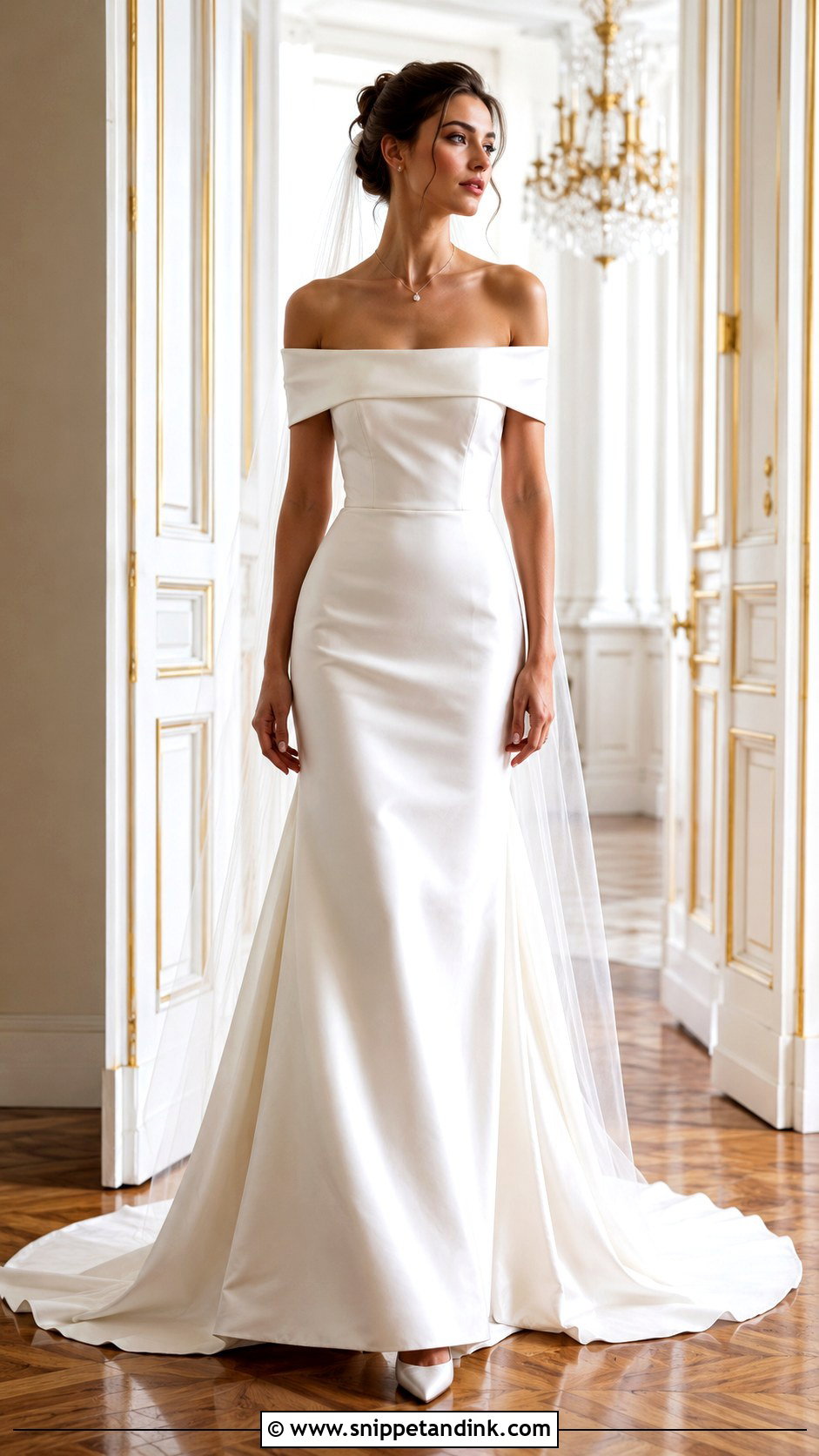 Off The Shoulder Wedding Dress - Snippet and Ink - 20 Simple But Elegant Wedding Dresses