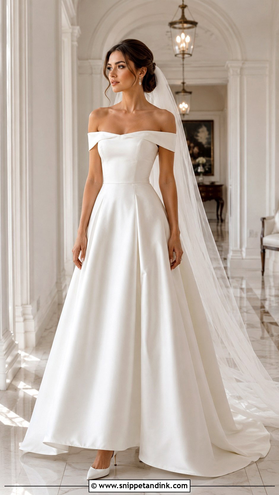 Off The Shoulder Wedding Dress - Snippet and Ink - 25 Classic Elegant Wedding Dress Ideas