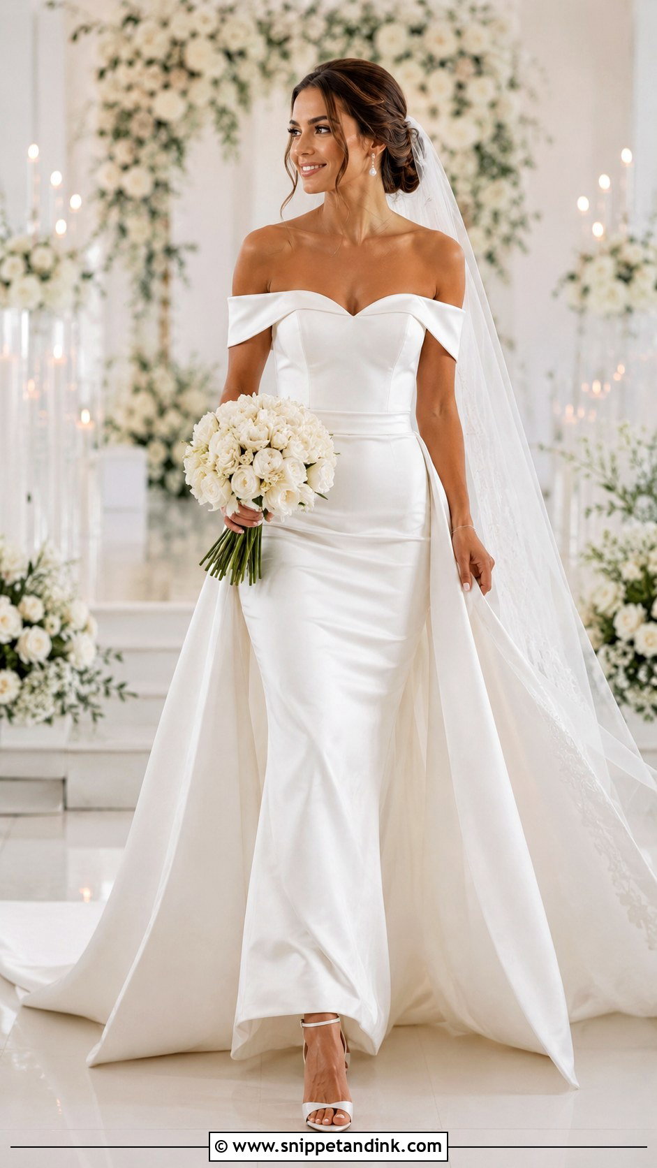 Off The Shoulder Wedding Dress - Snippet and Ink - 25 Classy Elegant Wedding Dresses