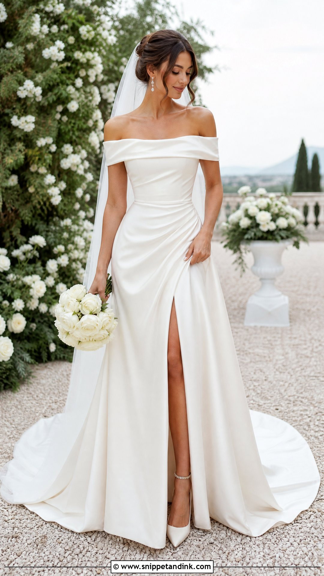 Off The Shoulder Wedding Dress - Snippet and Ink - 25 Timeless Wedding Gown Ideas