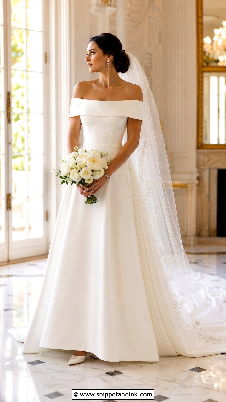 Off The Shoulder Wedding Dress - Snippet and Ink - 25 Wedding Dress Neckline Ideas
