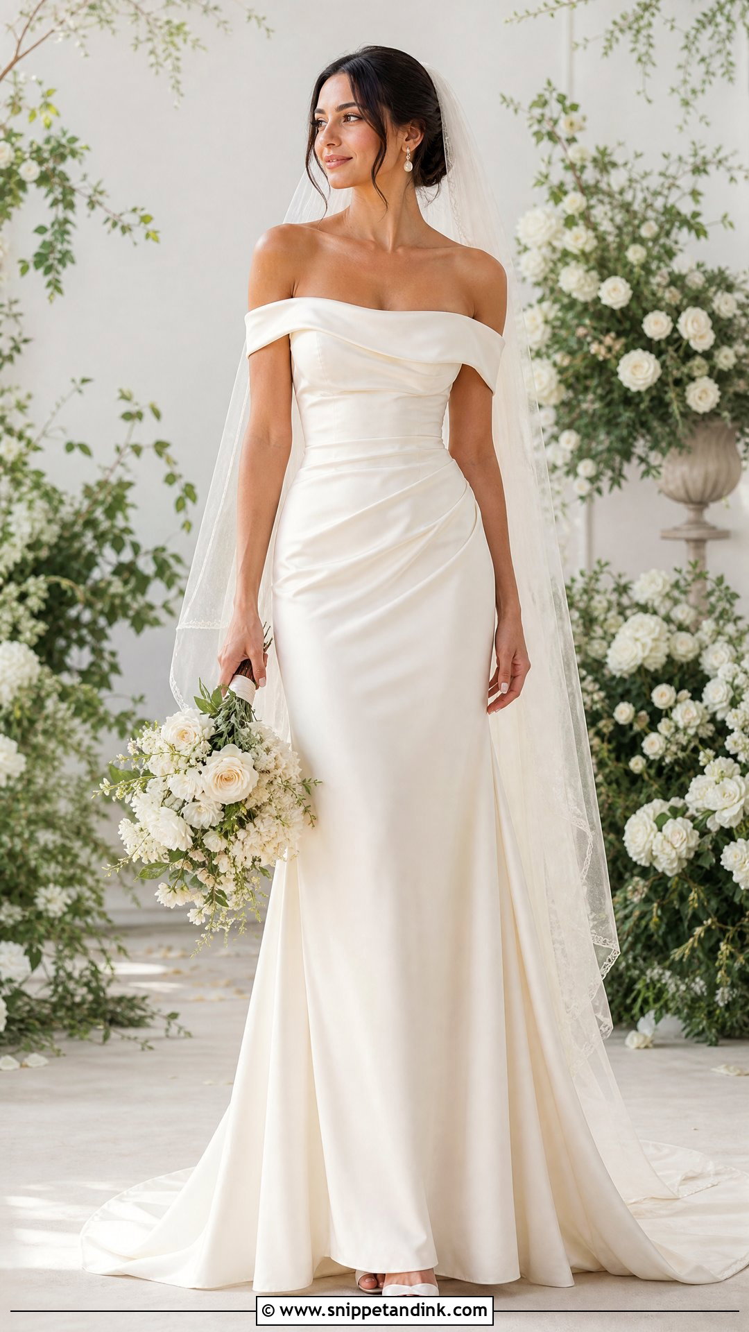 Off The Shoulder Wedding Dress - Snippet and Ink - 25 Wedding Dresses Inspiration