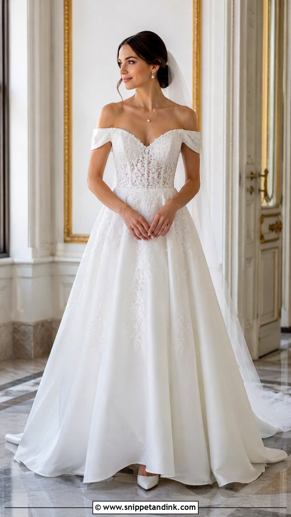 Off The Shoulder Wedding Dress - Snippet and Ink - 20 2010s Wedding Dress Ideas