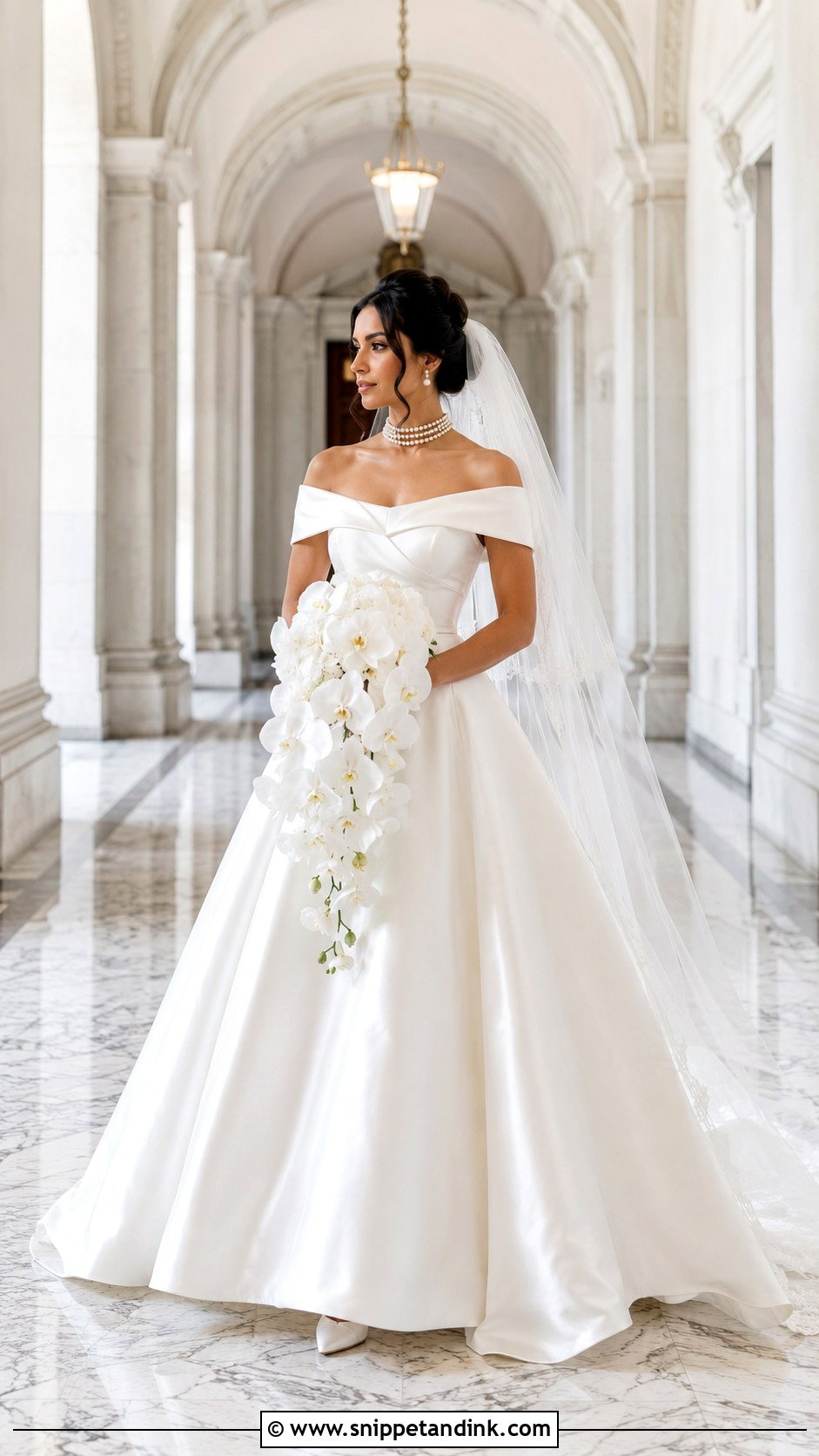 Off The Shoulder Wedding Dress - Snippet and Ink - 20 90s Wedding Dresses
