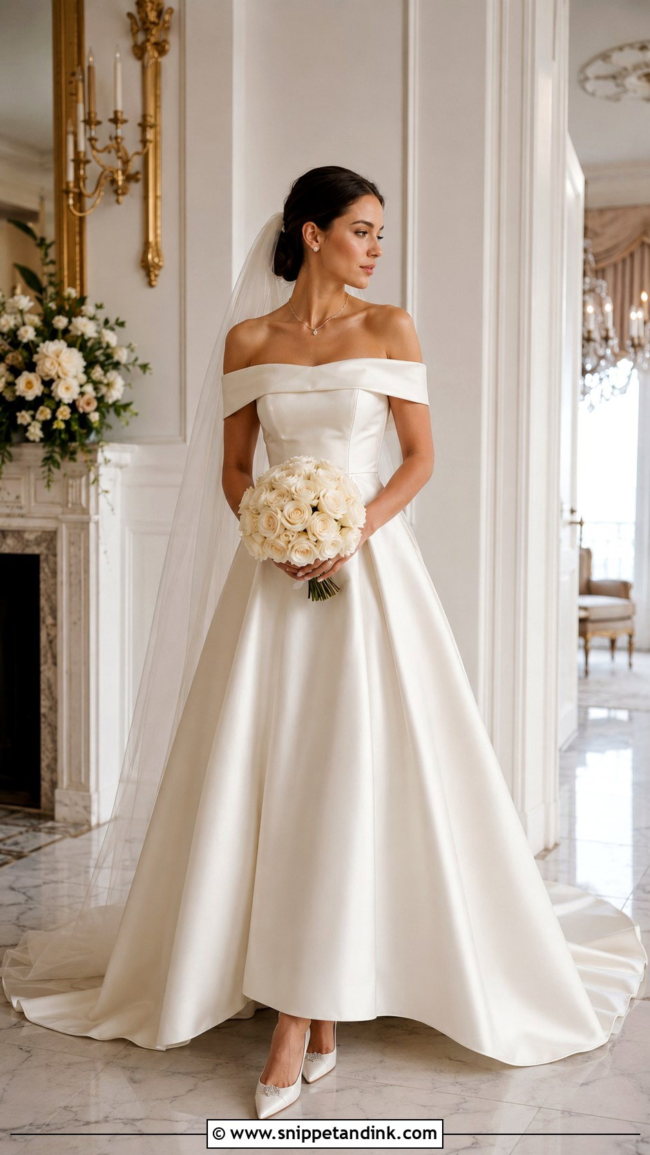 Off The Shoulder Wedding Dress - Snippet and Ink - 20 Easy Wedding Dress Ideas