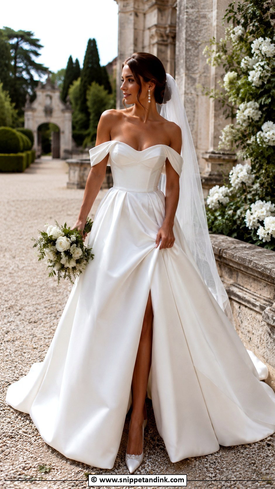 Off The Shoulder Wedding Dress - Snippet and Ink - 30 Fairy Tale Wedding Dress Ideas