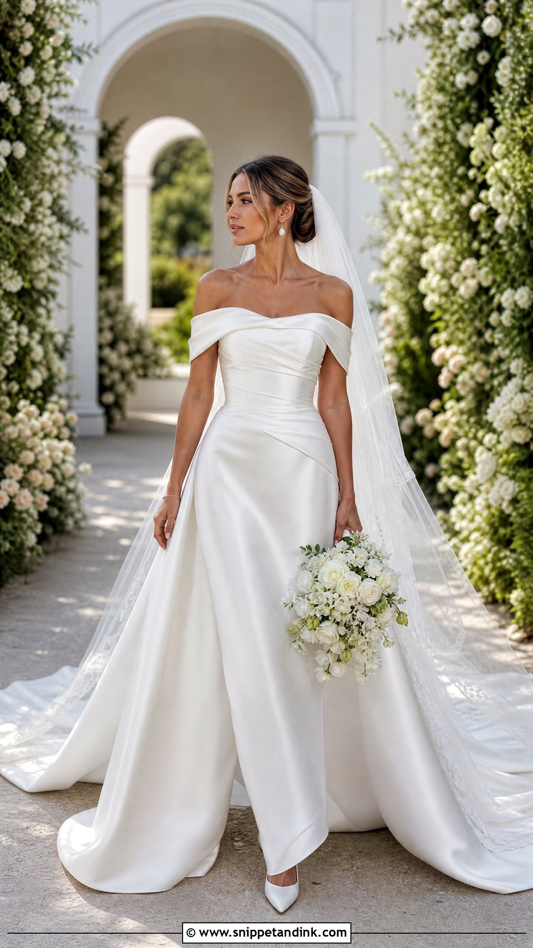 Off The Shoulder Wedding Dress - Snippet and Ink - 20 Wedding Dress Top Styles