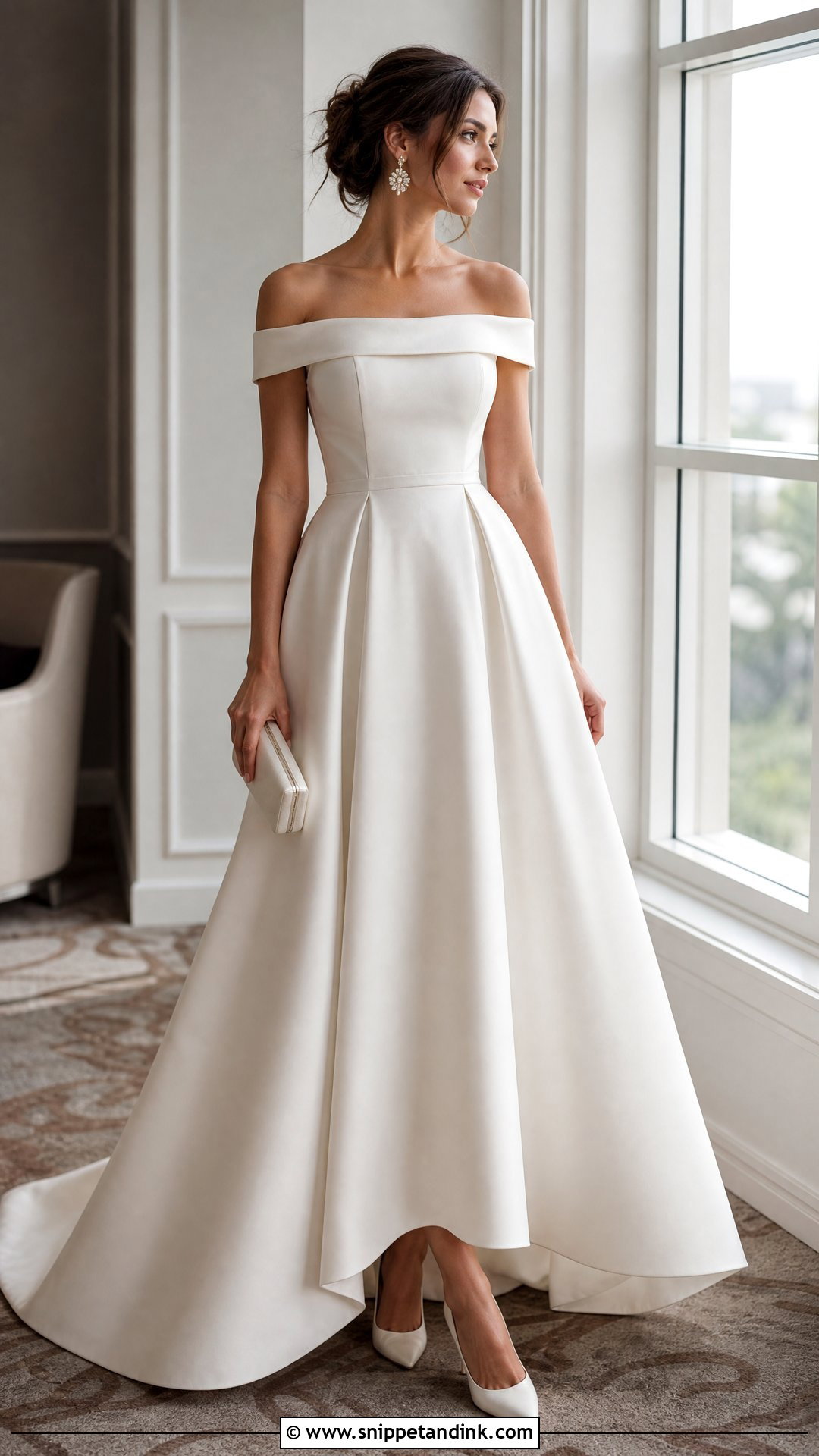 Off The Shoulder Wedding Dress - Snippet and Ink - 20 Wedding Dresses for Second Marriage