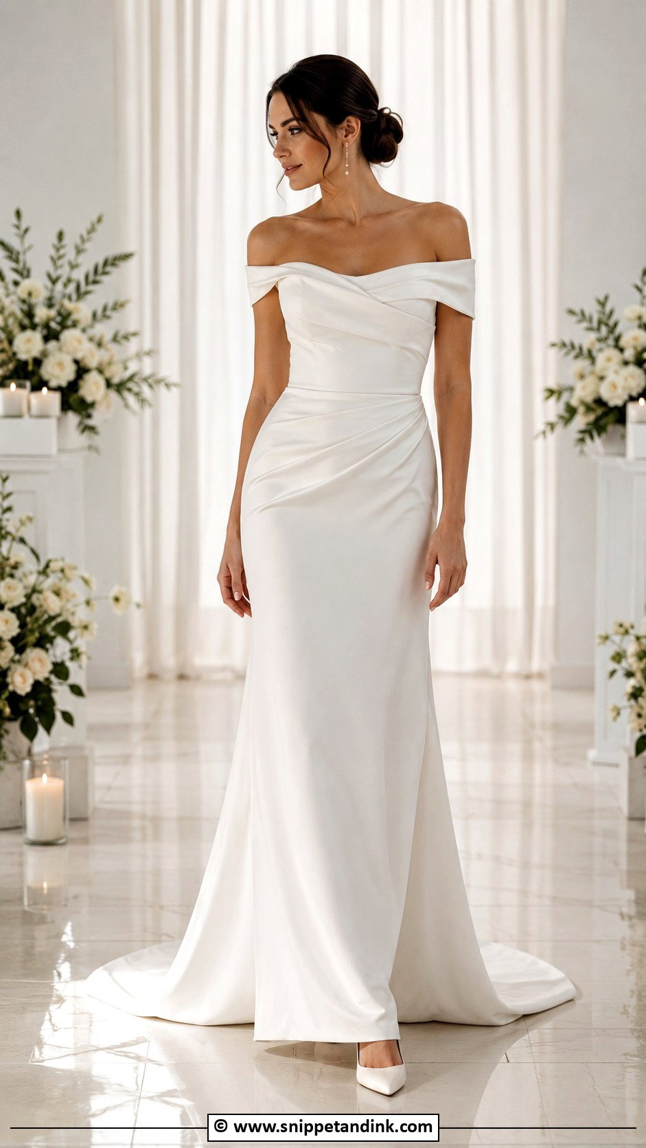 Off The Shoulder Wedding Dress - Snippet and Ink - 30 Pretty Wedding Dresses