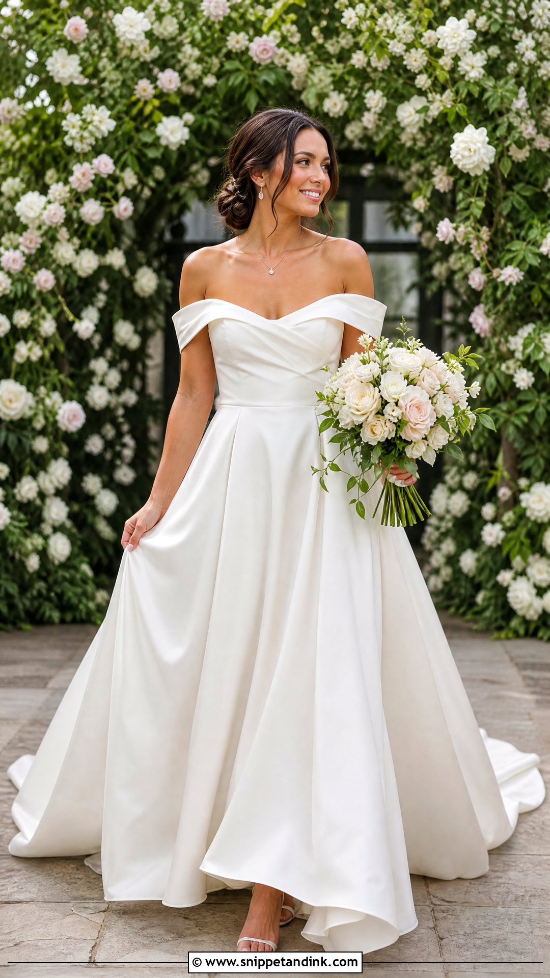 Off The Shoulder Wedding Dress - Snippet and Ink - 25 Affordable Wedding Dress Ideas