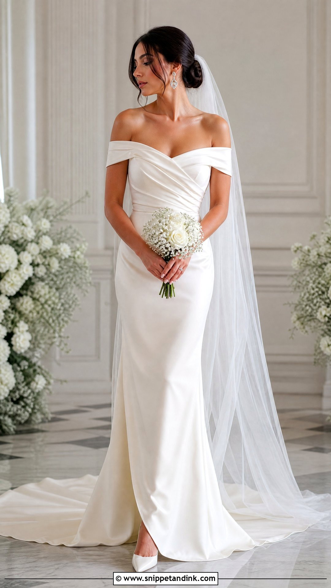 Off The Shoulder Wedding Dress Outfit - Snippet and Ink - 25 Wedding Dress Outfit Ideas