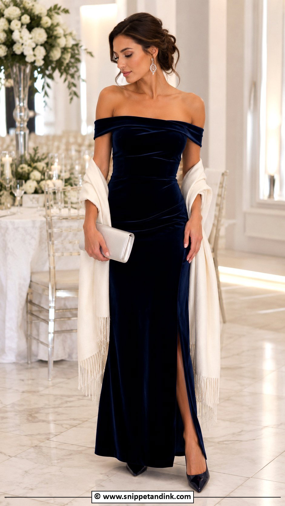 Off The Shoulder Winter Wedding Dress - Snippet and Ink - 25 Winter Wedding Dresses