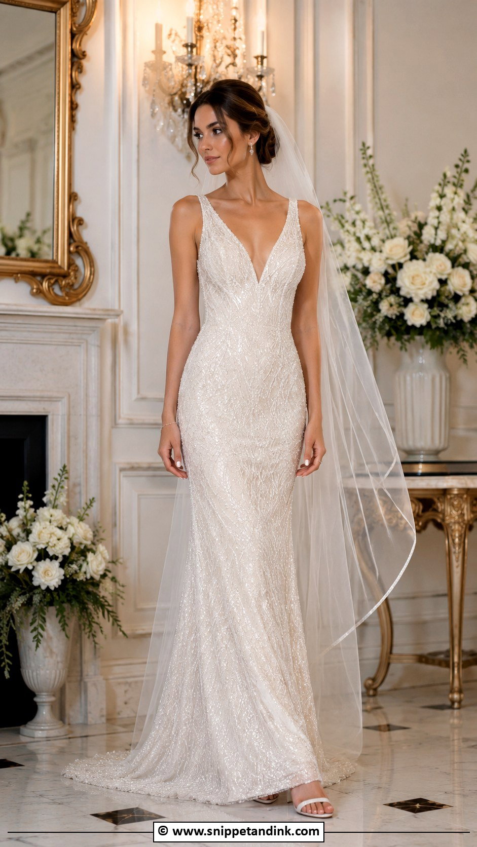 Off White Beaded Wedding Dress - Snippet and Ink - 30 Off White Wedding Dress Ideas