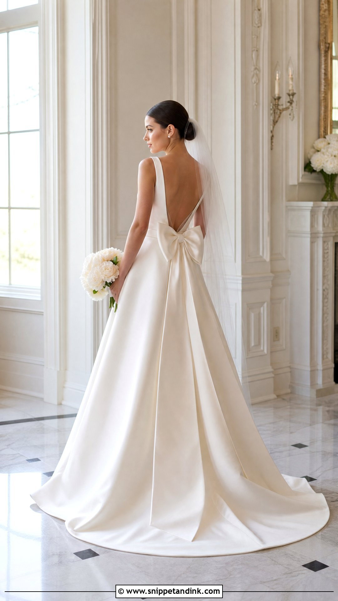 Off White Bow Back Bridal Dress - Snippet and Ink - 20 Off White Bridal Dress Ideas