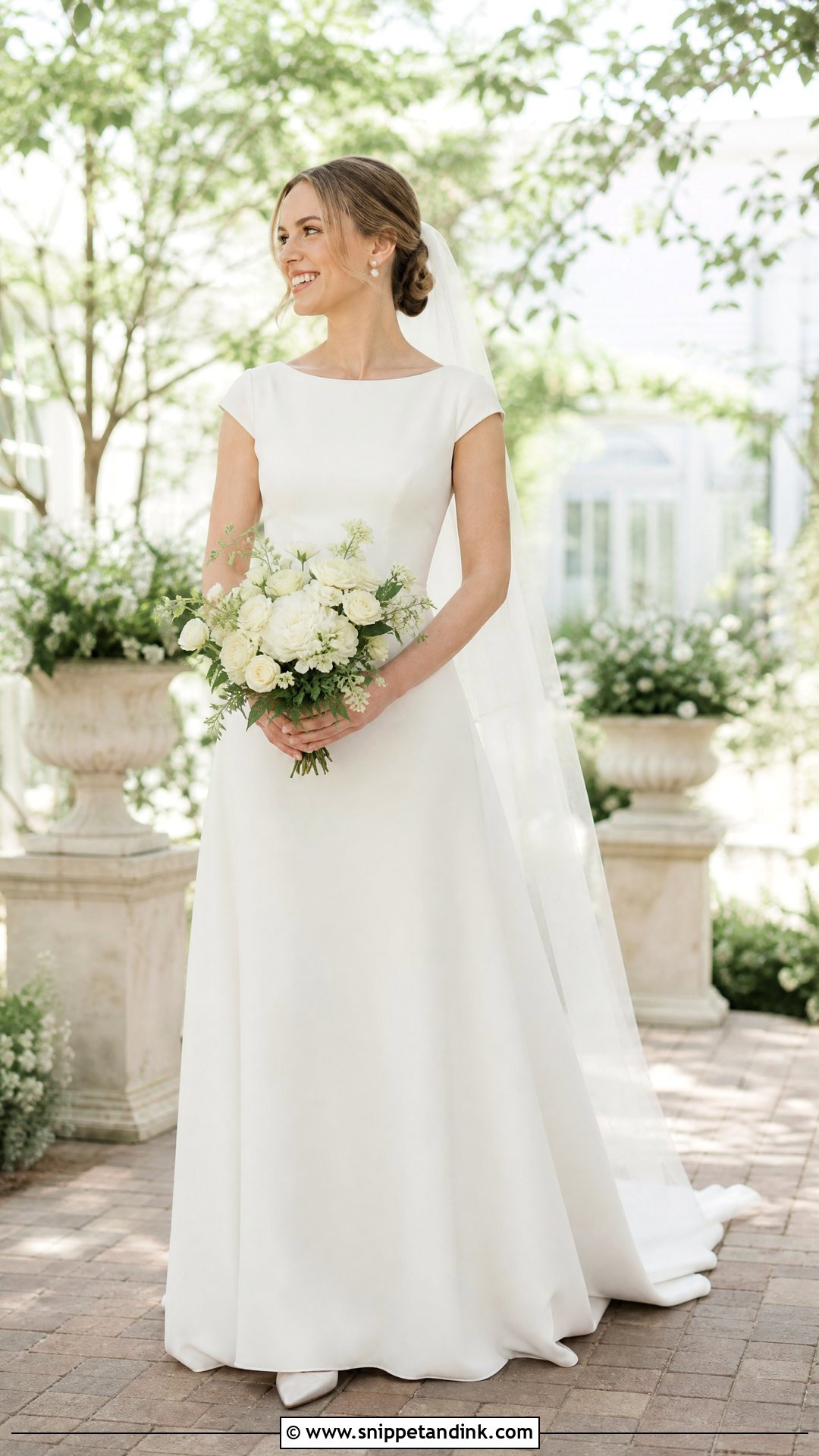 Off White Cap Sleeve Wedding Dress - Snippet and Ink - 20 Simple Off White Wedding Dress Ideas