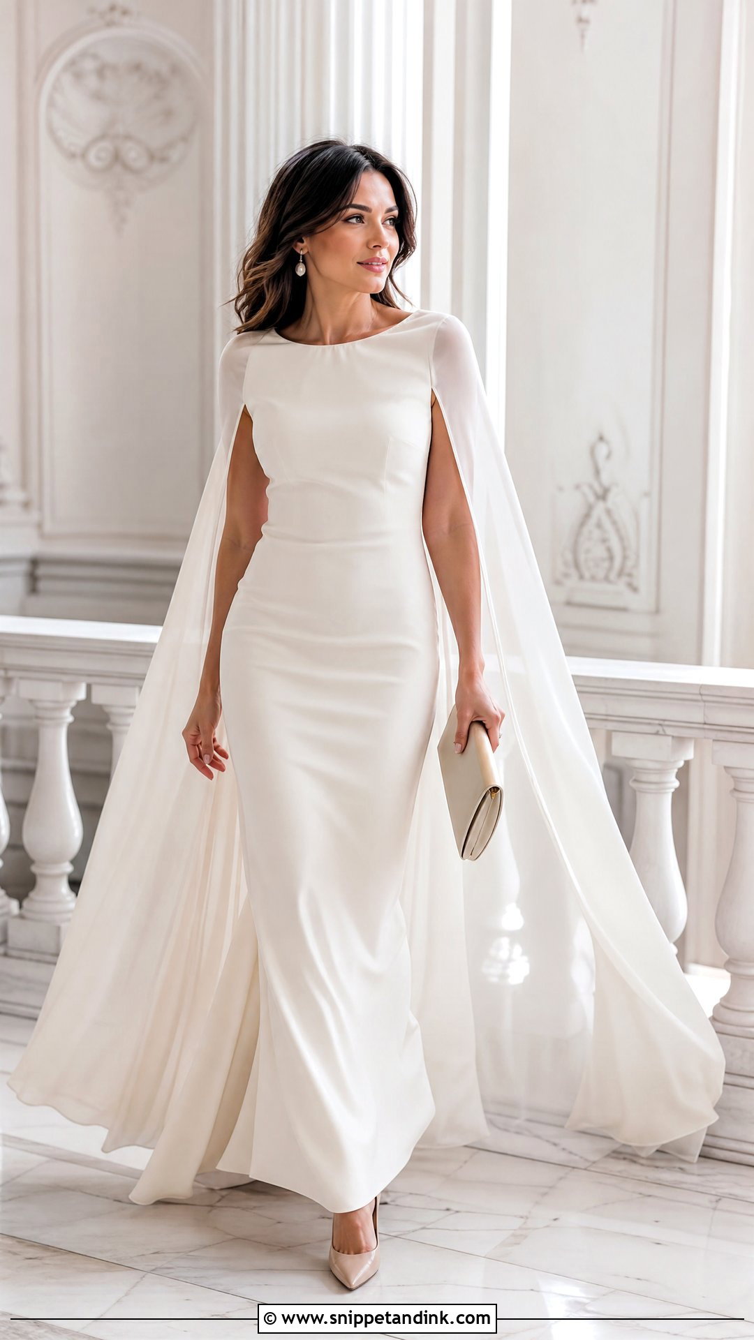 Off White Cape Gown - Snippet and Ink - 25 Off White Gown Ideas