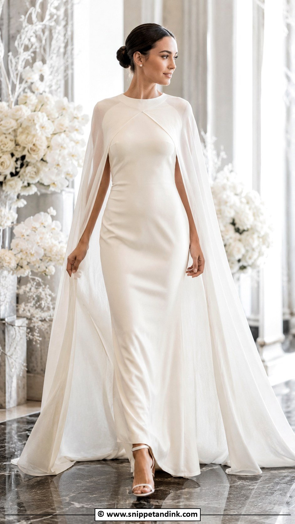 Off White Cape Wedding Dress - Snippet and Ink - 30 Off White Wedding Dress Ideas