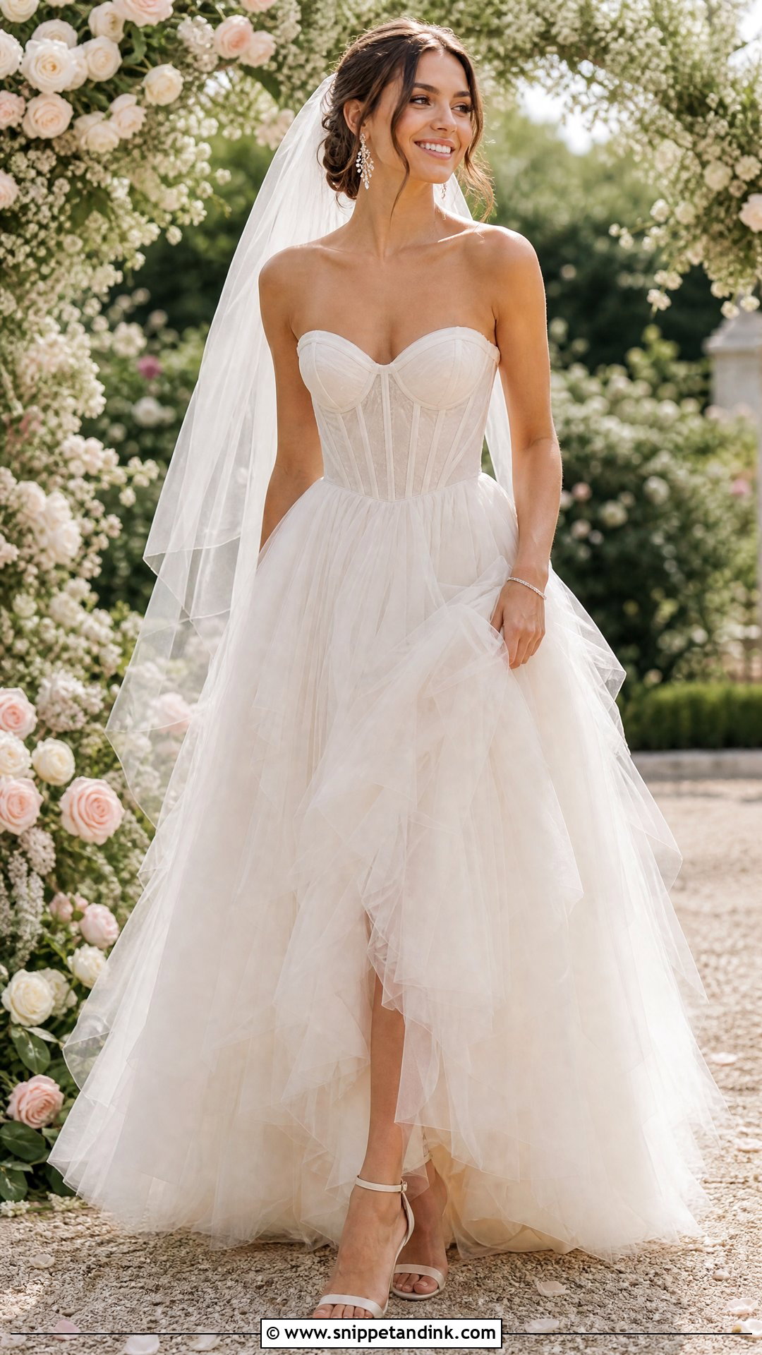 Off White Corset Tulle Wedding Dress - Snippet and Ink - 20 Off White Wedding Dresses