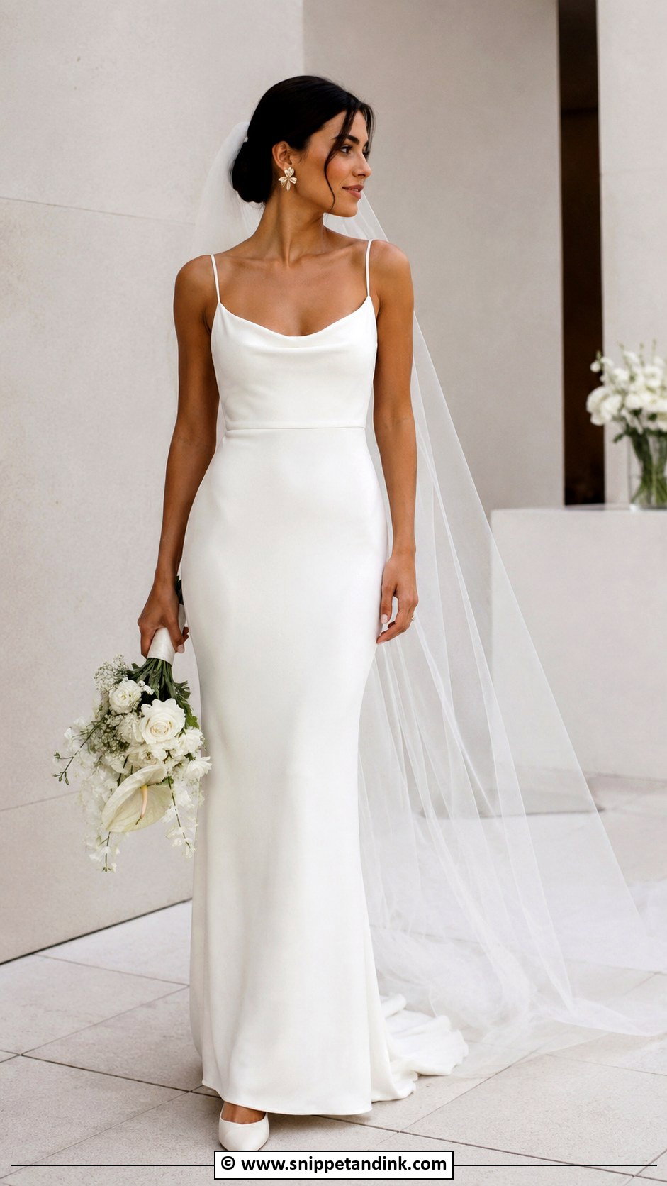 Off White Crepe Wedding Dress - Snippet and Ink - 30 Off White Wedding Dress Ideas