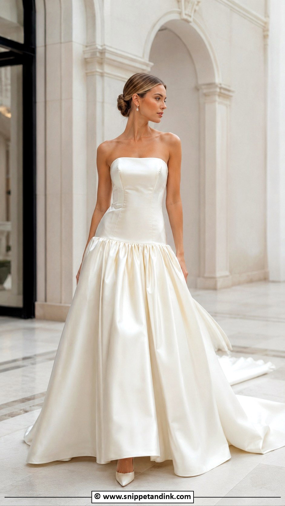 Off White Drop Waist Wedding Dress - Snippet and Ink - 30 Off White Wedding Dress Ideas