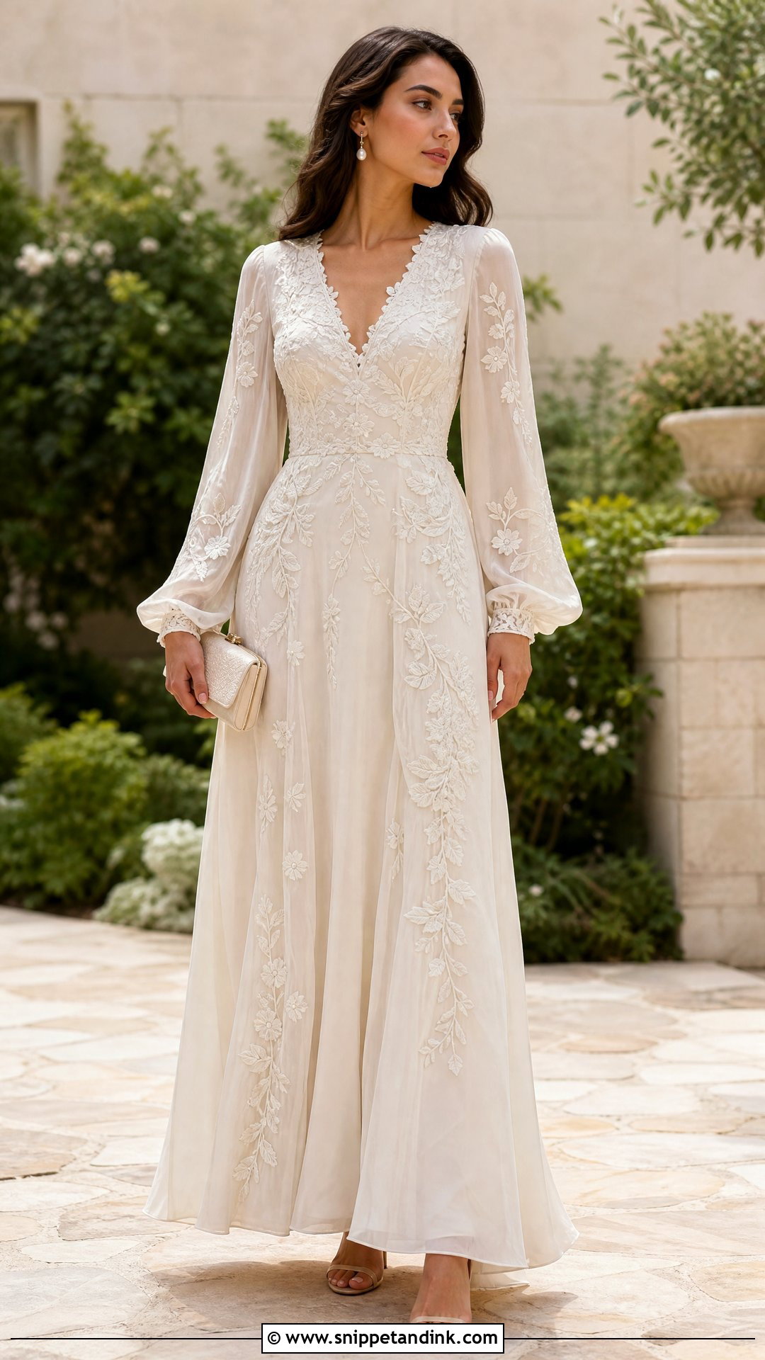 Off White Embroidered Gown - Snippet and Ink - 25 Off White Gown Ideas