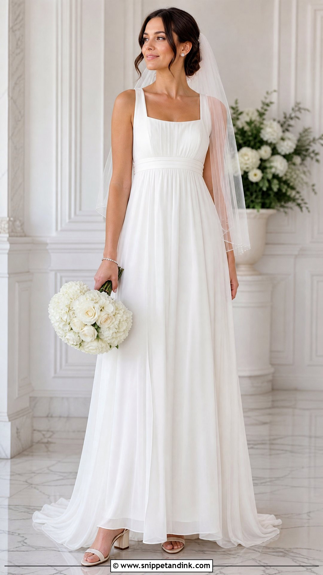 Off White Empire Waist Bridal Dress - Snippet and Ink - 20 Off White Bridal Dress Ideas