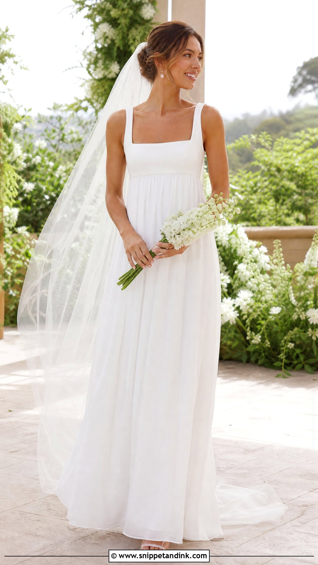 Off White Empire Waist Wedding Dress - Snippet and Ink - 20 Simple Off White Wedding Dress Ideas