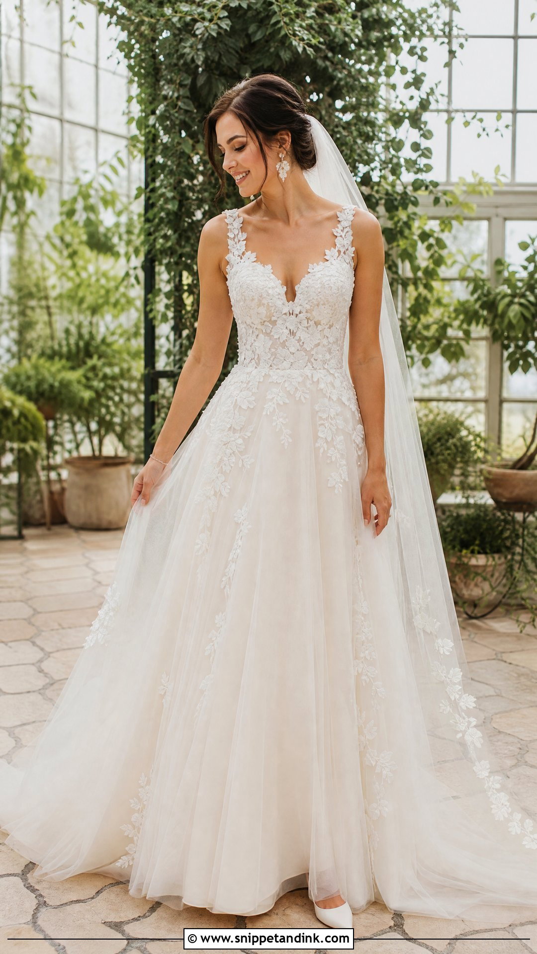 Off White Floral Applique Wedding Dress - Snippet and Ink - 20 Off White Wedding Dresses