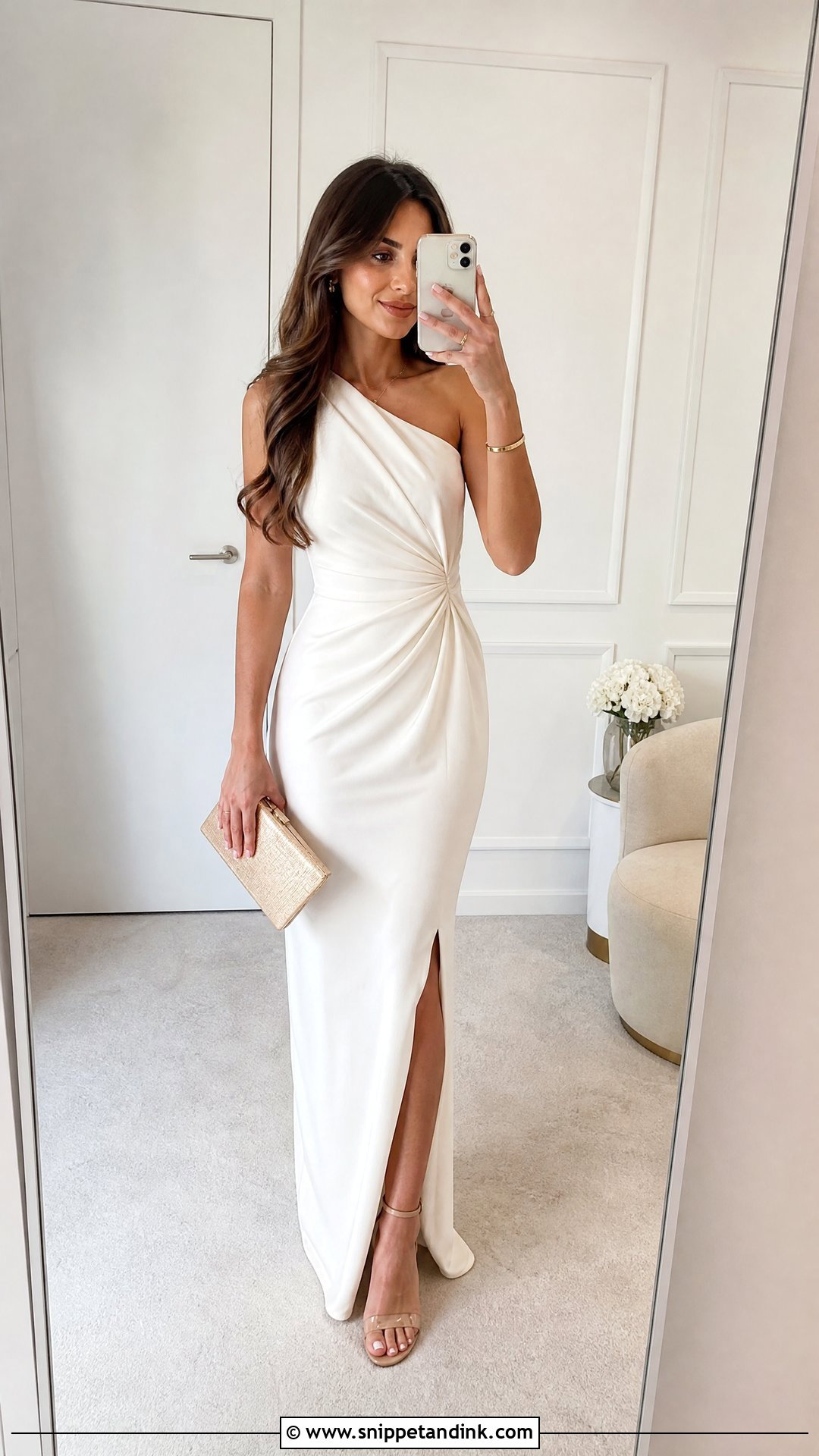 Off White Gown With Nude Heels - Snippet and Ink - 25 Off White Gown Ideas
