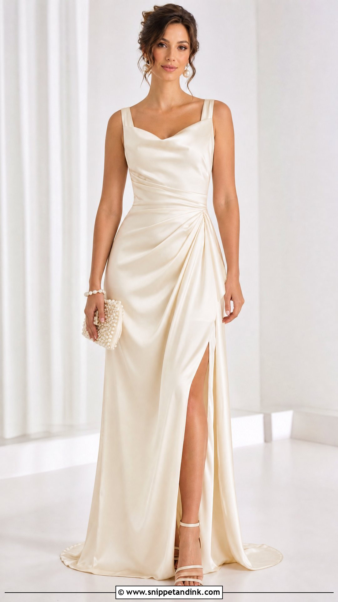 Off White Gown With Pearl Accessories - Snippet and Ink - 25 Off White Gown Ideas