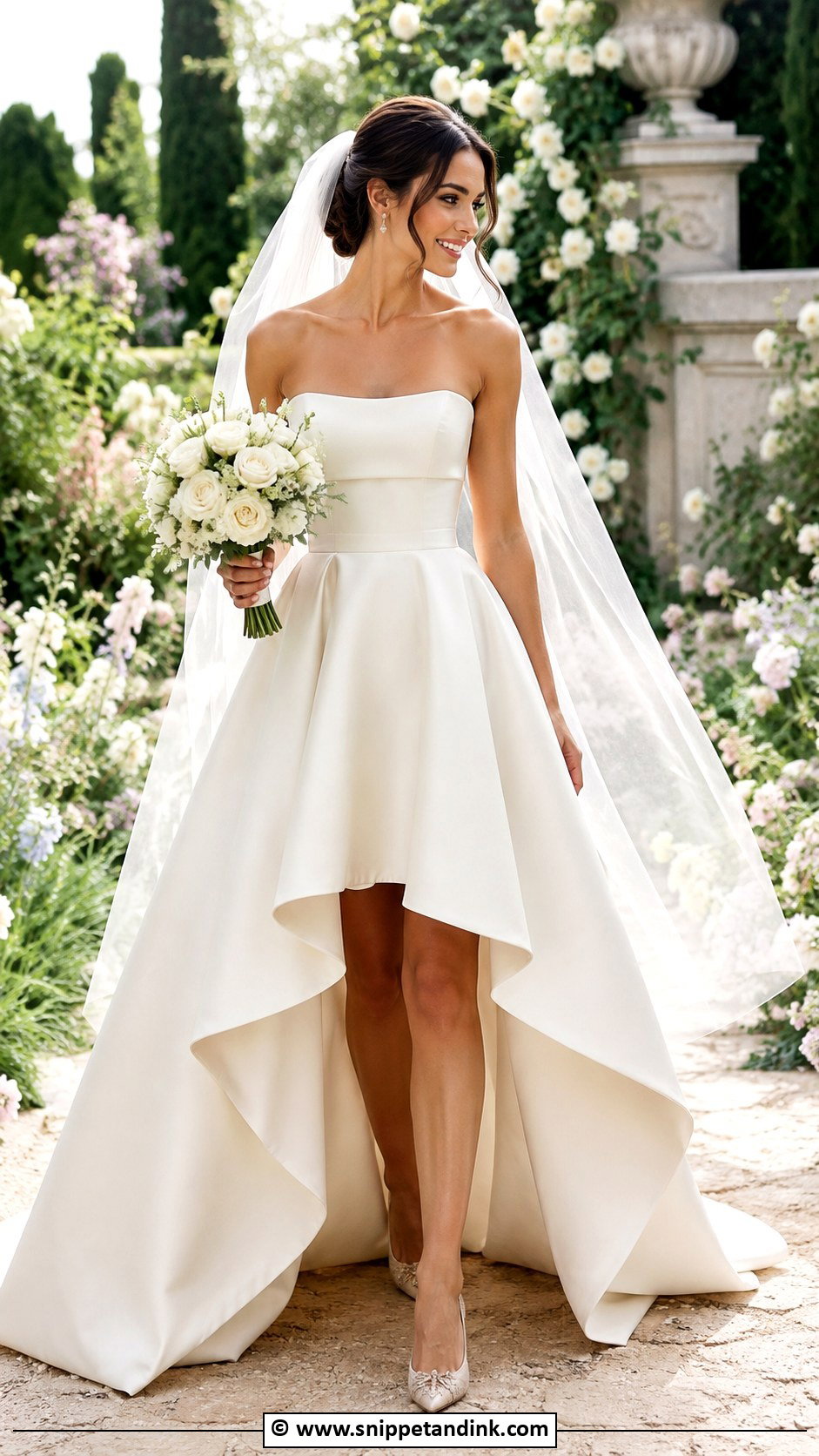 Off White High Low Wedding Dress - Snippet and Ink - 30 Off White Wedding Dress Ideas
