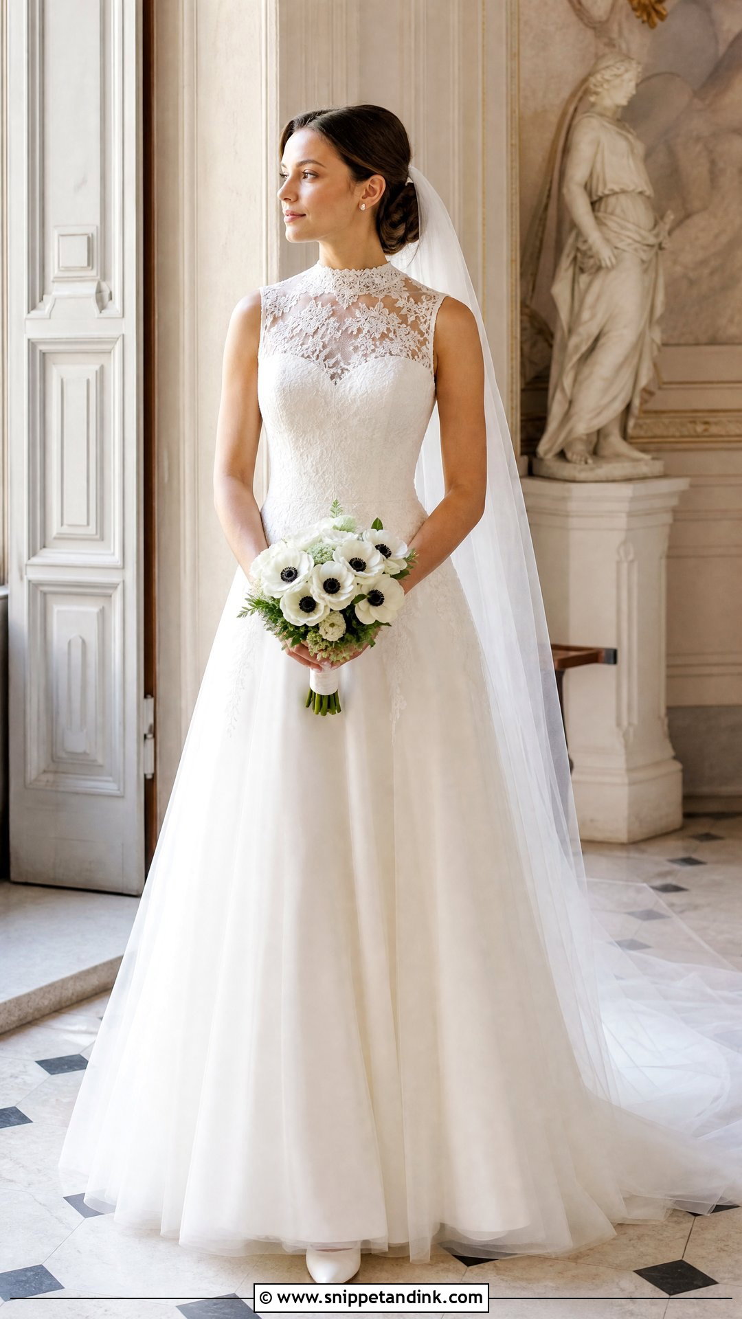 Off White High Neck Wedding Gown - Snippet and Ink - 20 Off White Wedding Gown Ideas