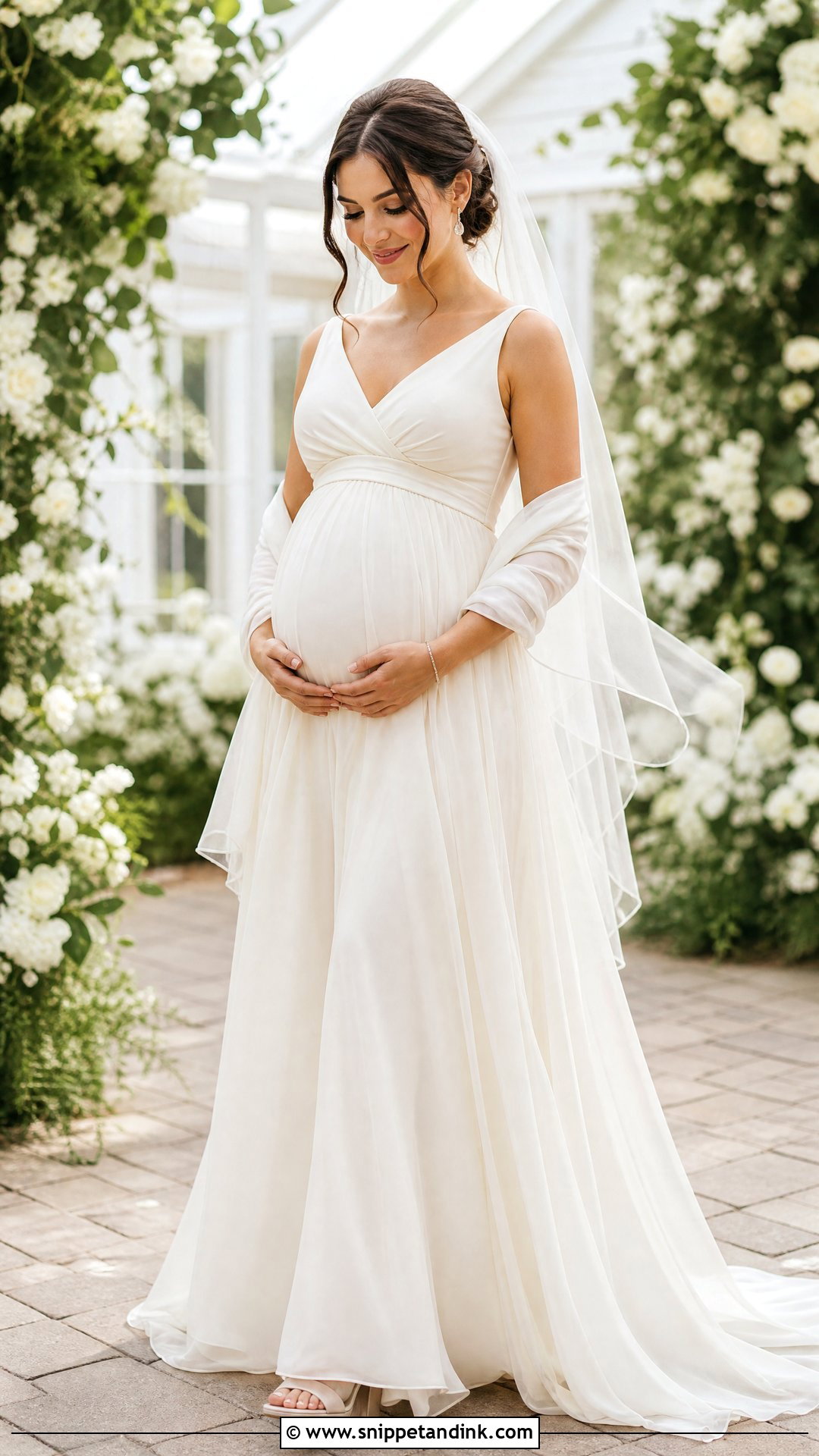 Off White Maternity Empire Waist Wedding Dress - Snippet and Ink - 20 Off White Wedding Dresses
