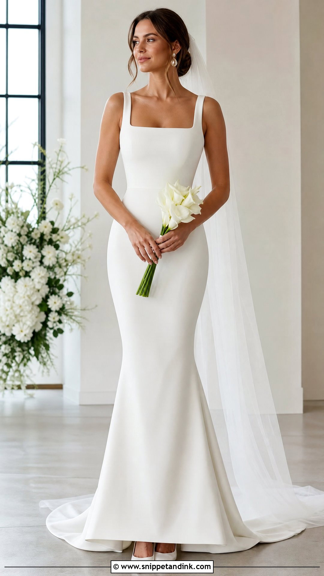 Off White Minimal Mermaid Wedding Dress - Snippet and Ink - 20 Simple Off White Wedding Dress Ideas