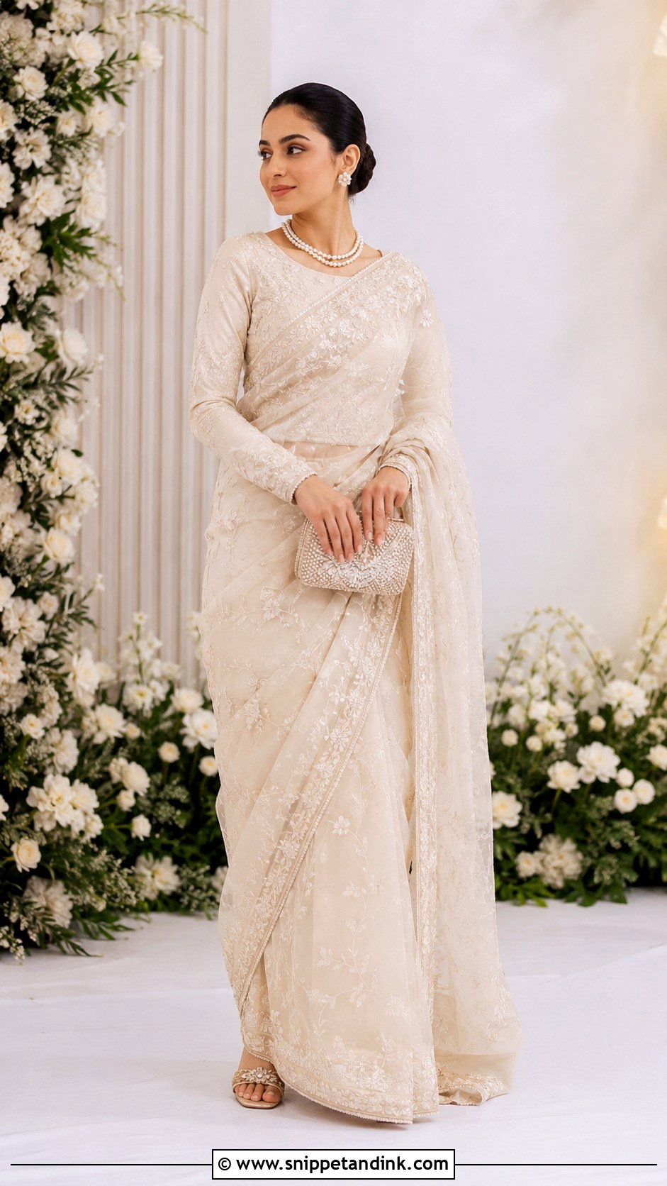 Off White Nikah Saree Outfit - Snippet and Ink - 25 Pakistani Nikah Outfit Ideas