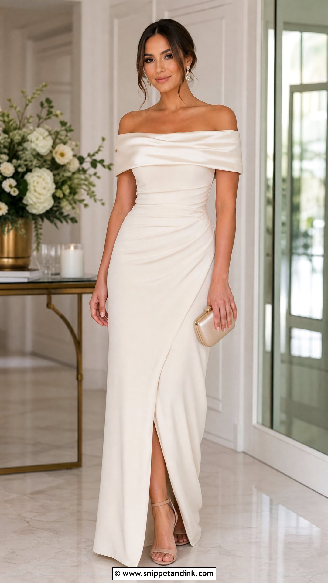 Off White Off Shoulder Gown - Snippet and Ink - 25 Off White Gown Ideas