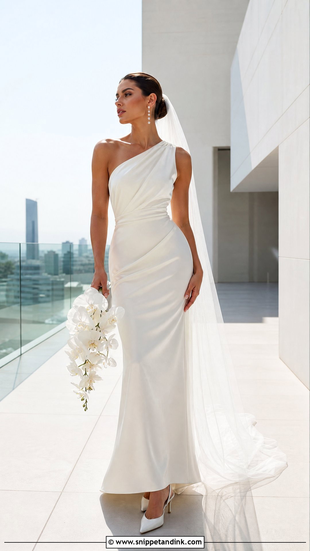 Off White One Shoulder Wedding Gown - Snippet and Ink - 20 Off White Wedding Gown Ideas