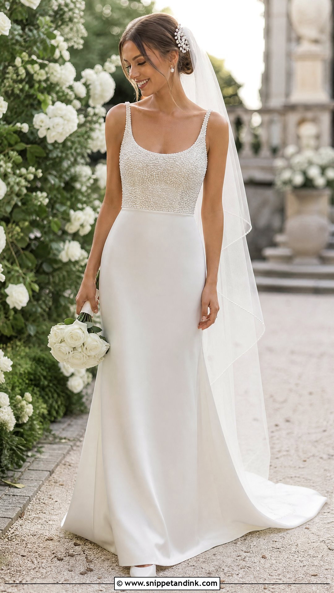 Off White Pearl Beaded Wedding Gown - Snippet and Ink - 20 Off White Wedding Gown Ideas