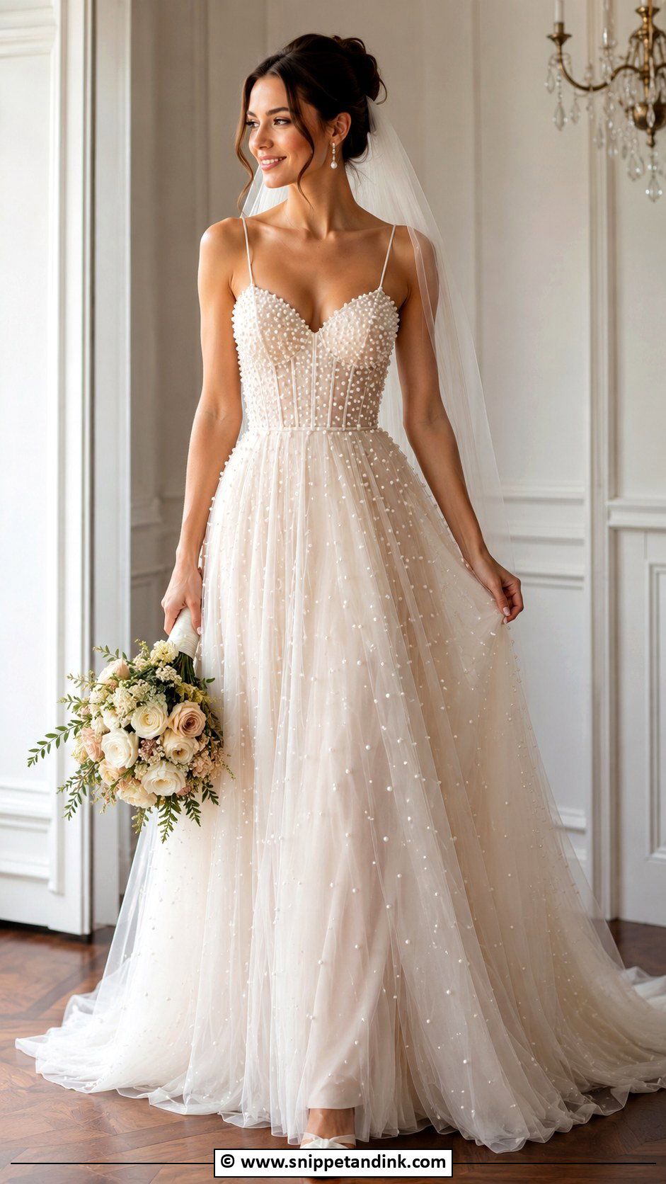 Off White Pearl Wedding Dress - Snippet and Ink - 30 Off White Wedding Dress Ideas