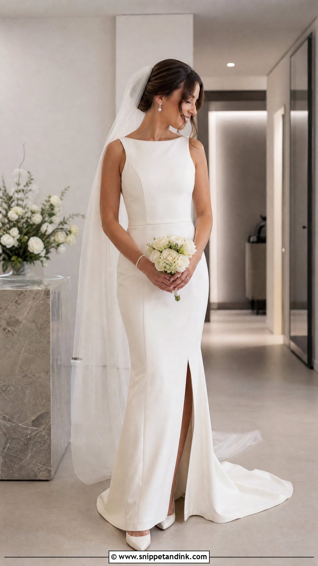 Off White Petite Sheath Bridal Dress - Snippet and Ink - 20 Off White Bridal Dress Ideas