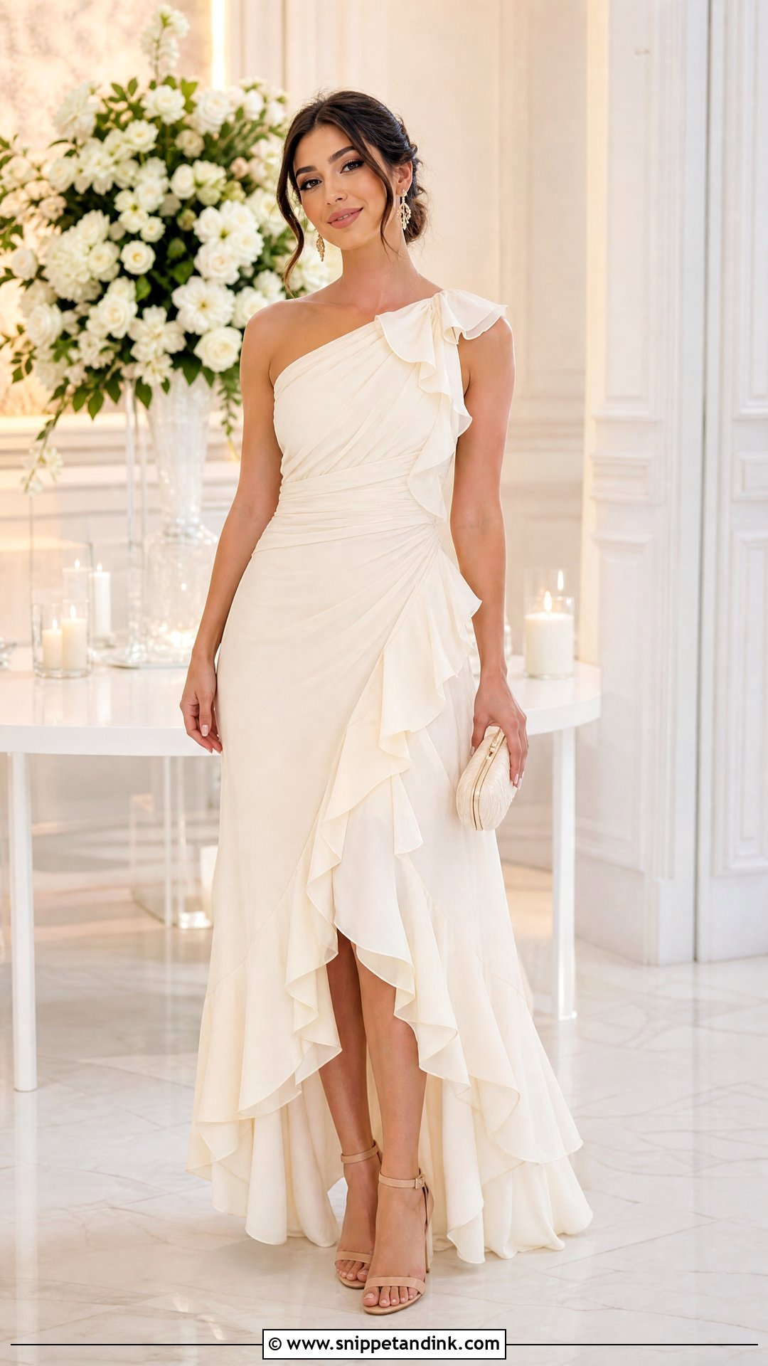 Off White Ruffle Gown - Snippet and Ink - 25 Off White Gown Ideas
