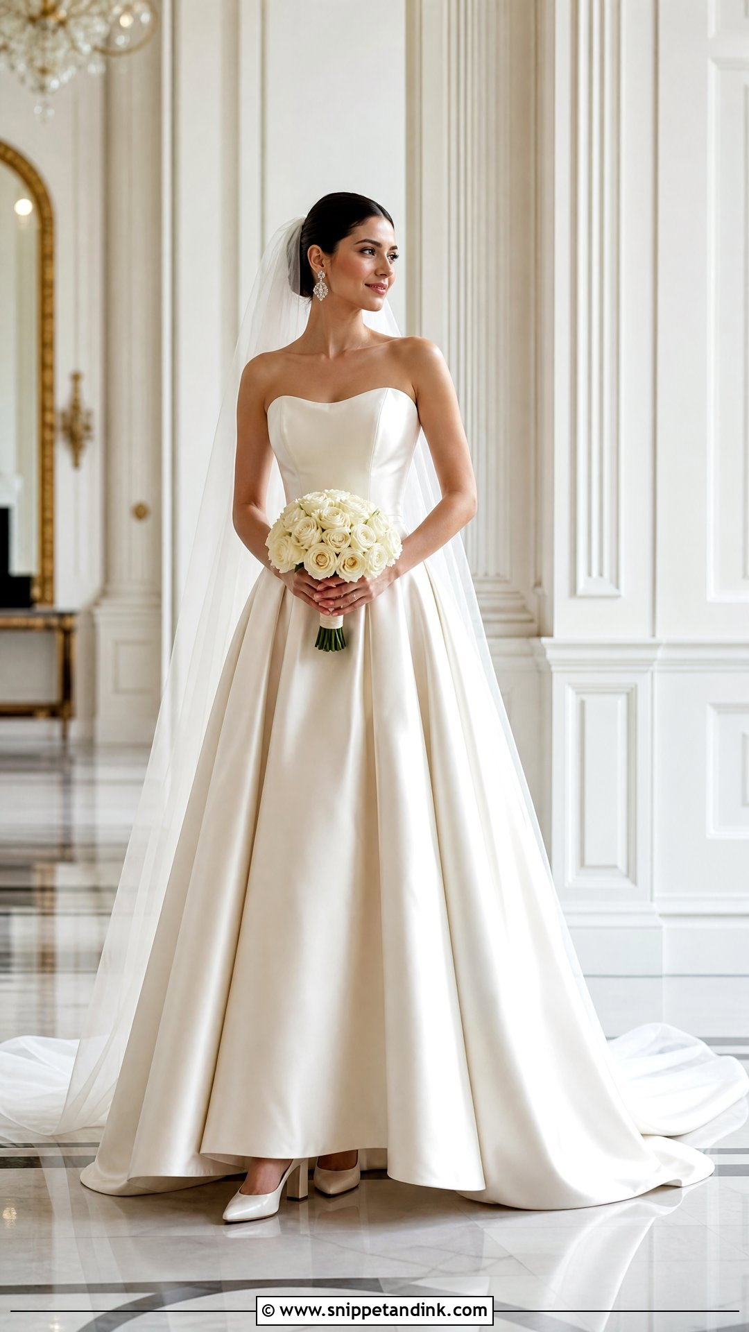 Off White Satin Ball Gown - Snippet and Ink - 20 Off White Wedding Gown Ideas