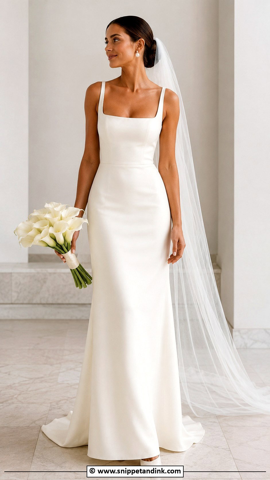 Off White Square Neck Wedding Dress - Snippet and Ink - 30 Off White Wedding Dress Ideas