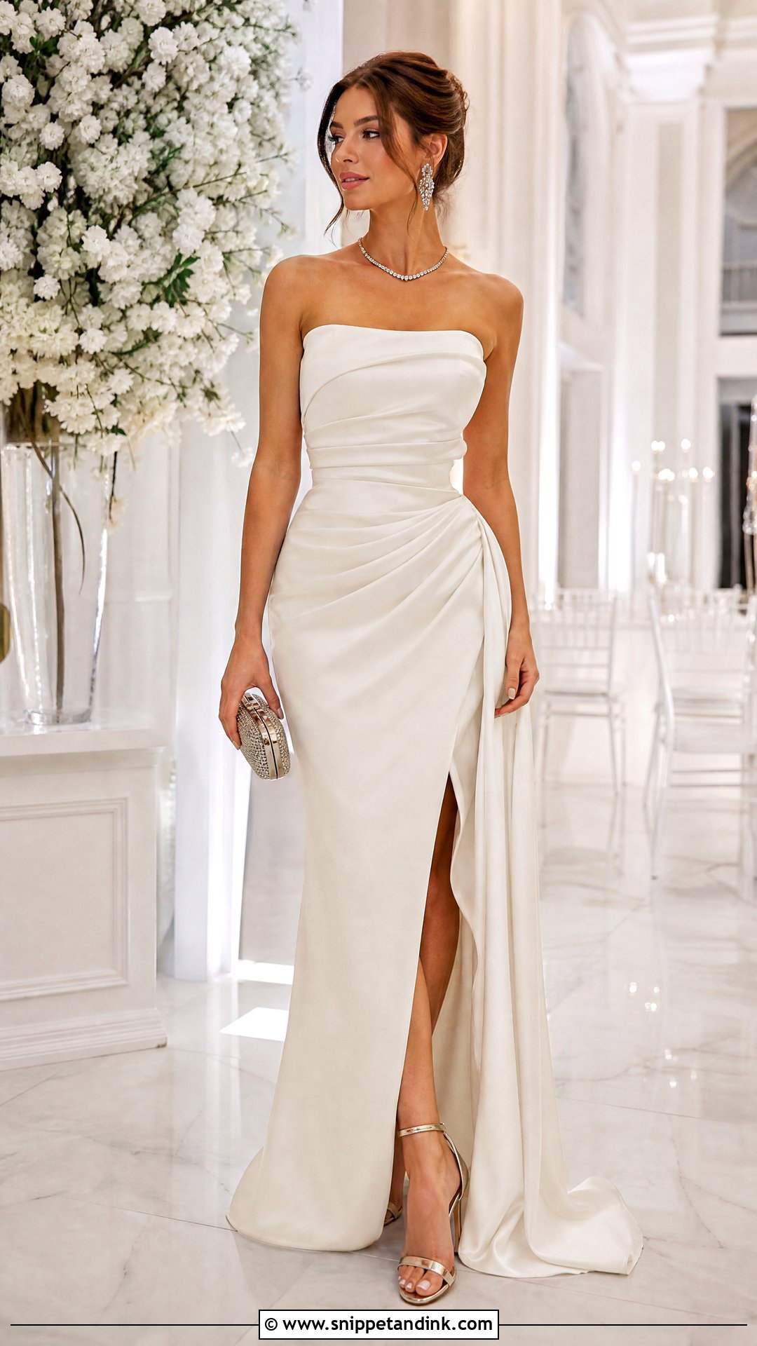 Off White Strapless Gown - Snippet and Ink - 25 Off White Gown Ideas