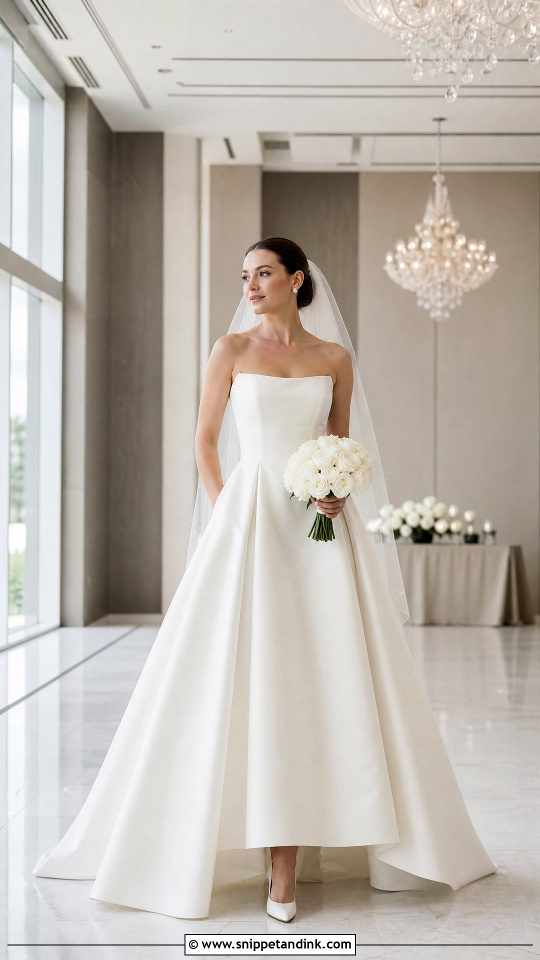 Off White Strapless Mikado Wedding Dress - Snippet and Ink - 20 Simple Off White Wedding Dress Ideas
