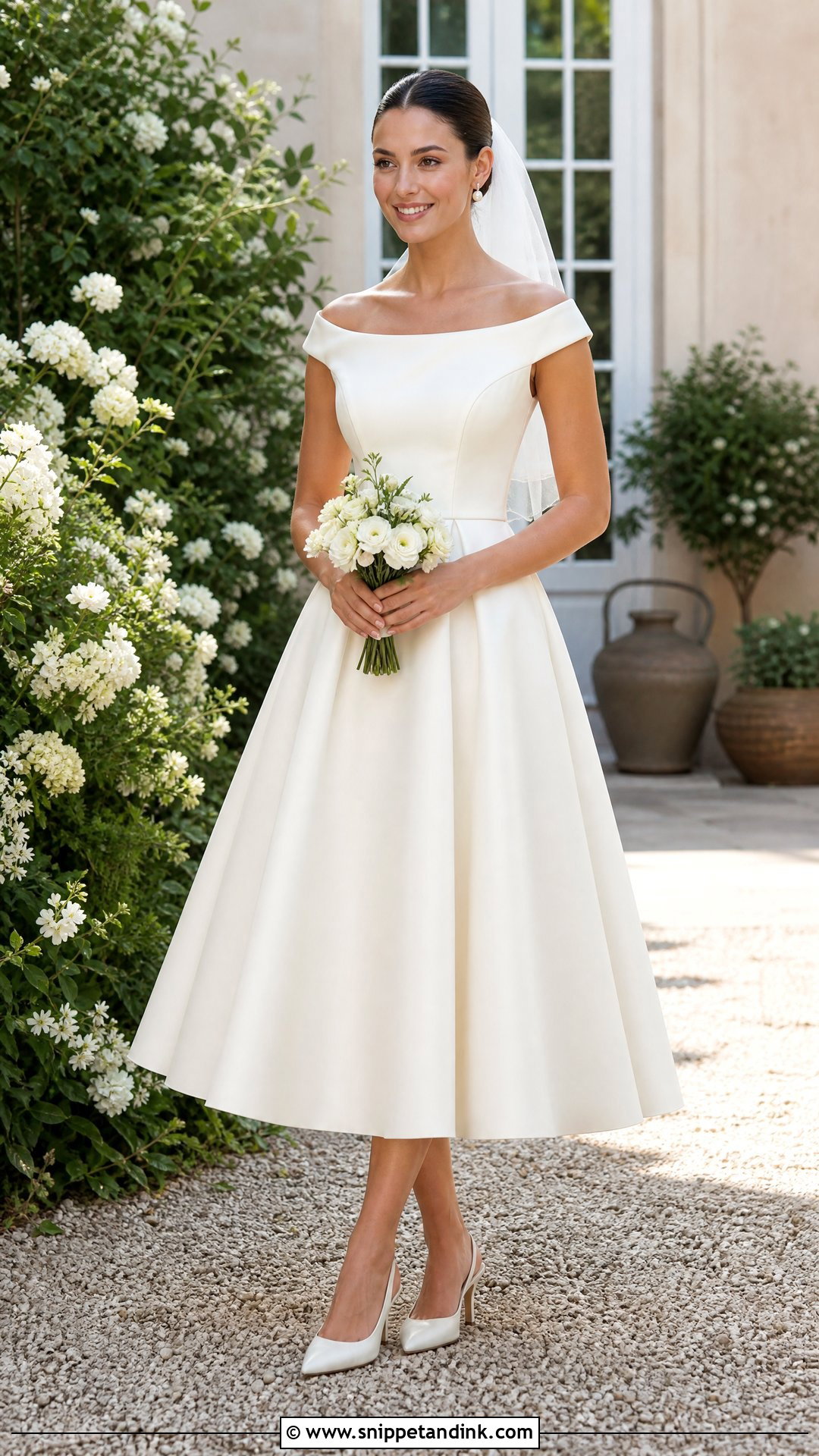 Off White Tea Length Wedding Dress - Snippet and Ink - 20 Simple Off White Wedding Dress Ideas