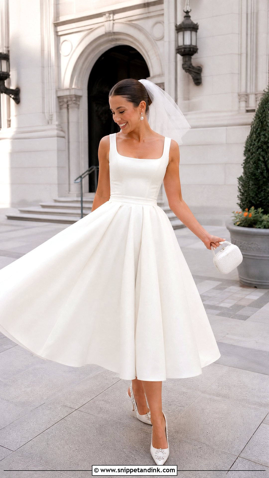 Off White Tea Length Wedding Dress - Snippet and Ink - 20 Off White Wedding Dresses