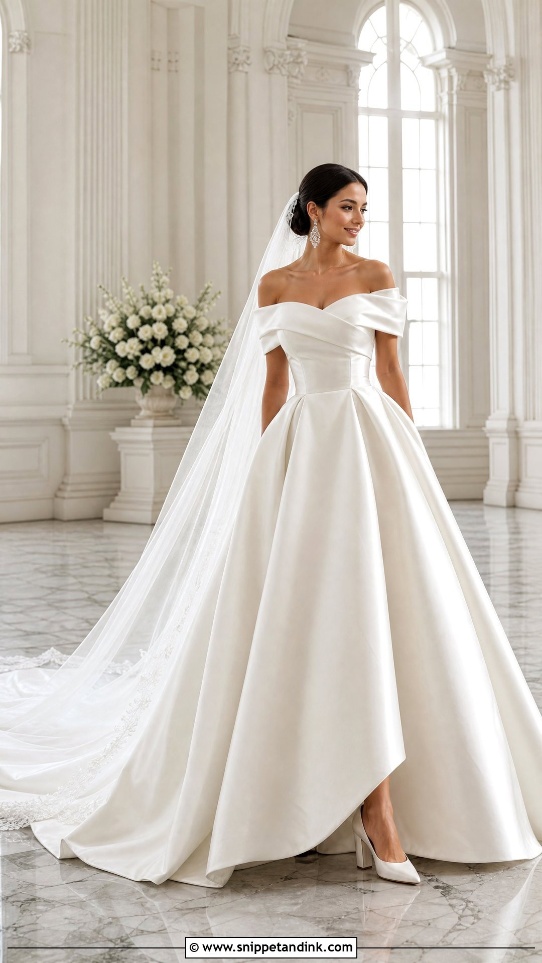 Off the Shoulder Ball Gown Wedding Dress - Snippet and Ink - 20 Neck Wedding Dress Ideas