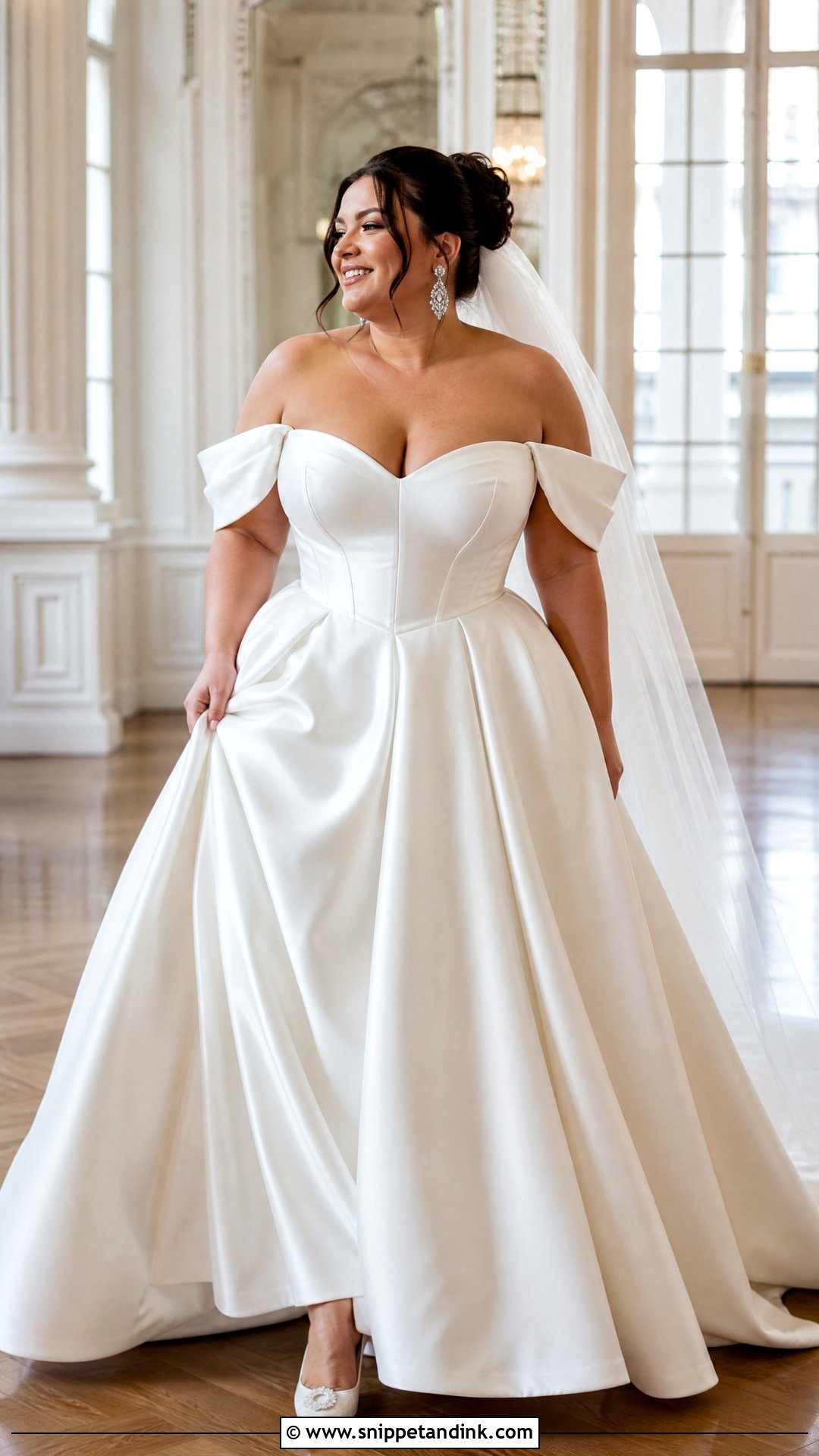 Off the Shoulder Ball Gown Wedding Dress - Snippet and Ink - 25 Wedding Dresses for Big Busts